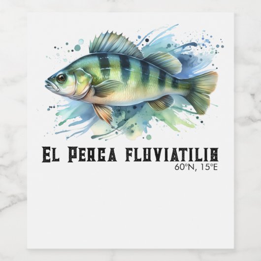 Watercolor Series: Perch ワインラベル (シングルラベル)