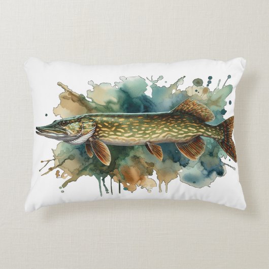 Watercolor Series: Pike アクセントクッション (正面)