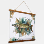 Watercolor Series: Pike 吊り下げ型タペストリー (傾斜あり)