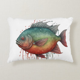 Watercolor Series: Piranha アクセントクッション