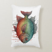 Watercolor Series: Piranha アクセントクッション (裏面(縦))