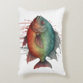 Watercolor Series: Piranha アクセントクッション (正面(垂直))