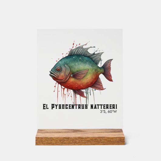 Watercolor Series: Piranha アクリルサイン (正面)