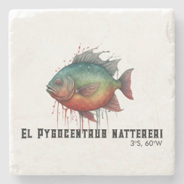 Watercolor Series: Piranha ストーンコースター