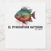 Watercolor Series: Piranha ワインラベル (シングルラベル)