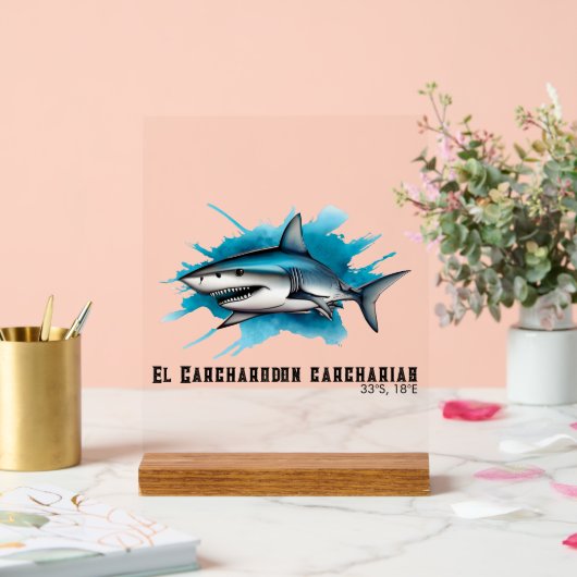 Watercolor Series: Shark アクリルサイン (ウェディング)