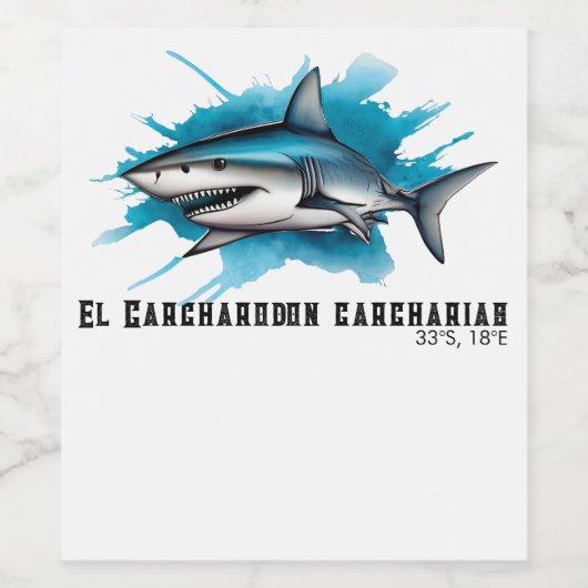 Watercolor Series: Shark ワインラベル (シングルラベル)