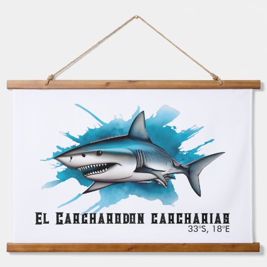 Watercolor Series: Shark 吊り下げ型タペストリー (正面)