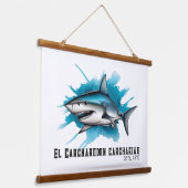 Watercolor Series: Shark 吊り下げ型タペストリー (傾斜あり)