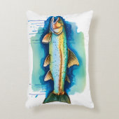Watercolor Series: Trout/Salmon アクセントクッション (正面(垂直))