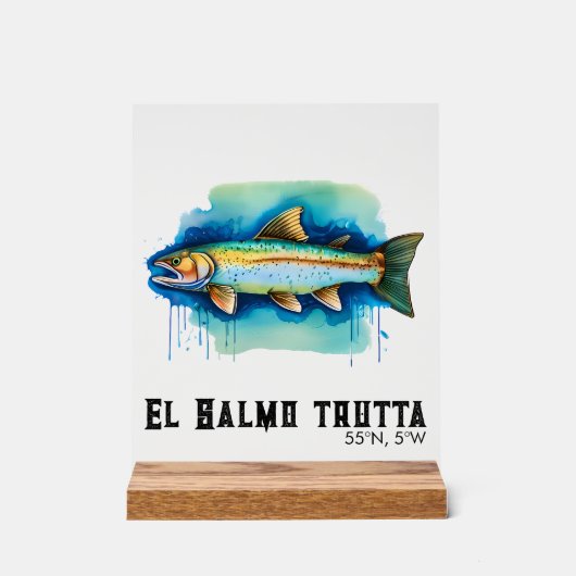 Watercolor Series: Trout/Salmon アクリルサイン (正面)