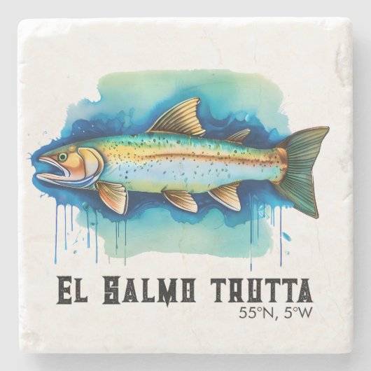 Watercolor Series: Trout/Salmon ストーンコースター (正面)