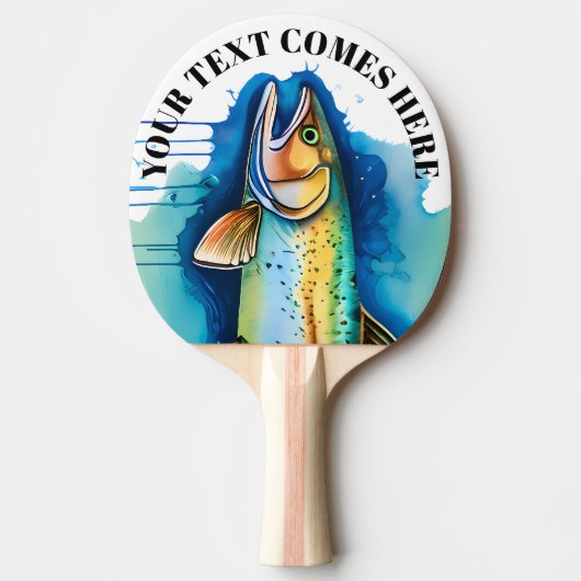 Watercolor Series: Trout/Salmon 卓球ラケット (正面)