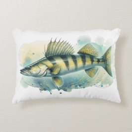 Watercolor Series: Zander/Walleye アクセントクッション