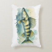 Watercolor Series: Zander/Walleye アクセントクッション (正面(垂直))