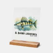 Watercolor Series: Zander/Walleye アクリルサイン (傾斜)