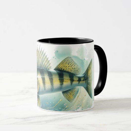 Watercolor Series: Zander/Walleye マグカップ (正面右)