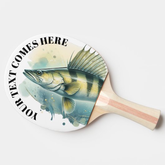 Watercolor Series: Zander/Walleye 卓球ラケット (横)