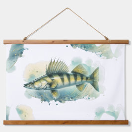 Watercolor Series: Zander/Walleye 吊り下げ型タペストリー