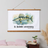 Watercolor Series: Zander/Walleye 吊り下げ型タペストリー (寝室)