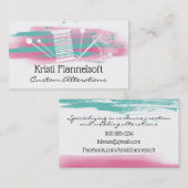 Watercolor sewing notions seamstress business card 名刺 (正面/裏面)