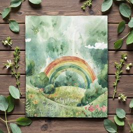 Watercolor Shades of Green Rainbow フリースブランケット