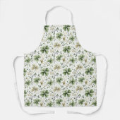 Watercolor Shamrock Kitchen Apron | Irish Gift エプロン (正面)