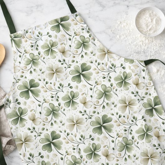 Watercolor Shamrock Kitchen Apron | Irish Gift エプロン