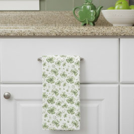 Watercolor Shamrock Kitchen Towel | Irish Clover キッチンタオル