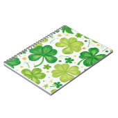 Watercolor Shamrock Pattern ノートブック (左側)
