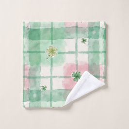 Watercolor Shamrock Plaid Towel Set バスタオルセット