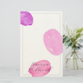 Watercolor shapes pink frame Stationery 便箋 (スタンド正面)
