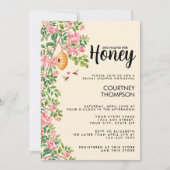 Watercolor She Found Her Honey Bridal Shower  招待状 (正面)