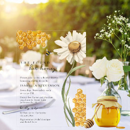 Watercolor She Found Her Honey Bridal Shower Theme アクリル招待状