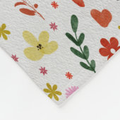 watercolor Sheep’s, Flowers & Sun Pattern  フリースブランケット (角)
