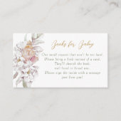 Watercolor Shells Floral Baby Shower Book Request エンクロージャーカード (正面)