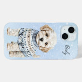 Watercolor Shih-Poo Winter Sweater Customizable Case-Mate iPhoneケース (裏面 (横))