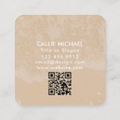 Watercolor Shrimp Heart Romantic  スクエア名刺 (裏面)