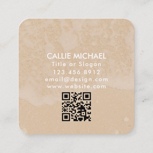 Watercolor Shrimp Heart Romantic スクエア名刺 (裏面)