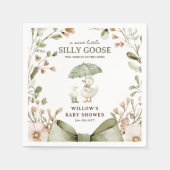 Watercolor Silly Goose Baby Shower スタンダードカクテルナプキン (正面)