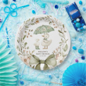 Watercolor Silly Goose Baby Shower ペーパープレート (パーティー)