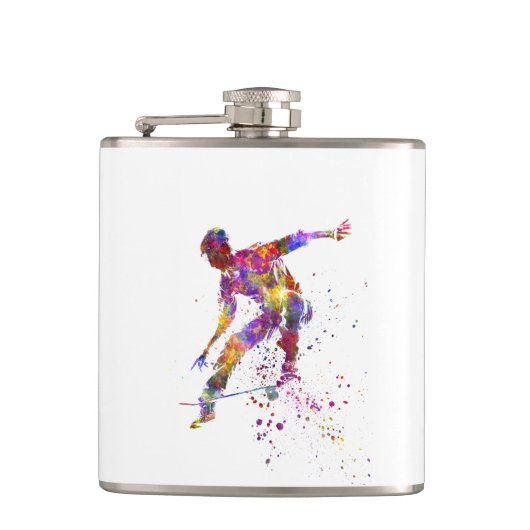 watercolor skater フラスク (正面)