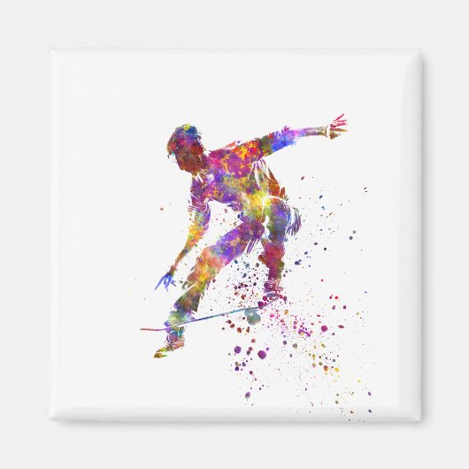 watercolor skater マグネット (正面)
