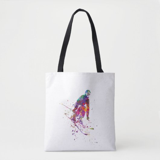 watercolor skier トートバッグ (正面)