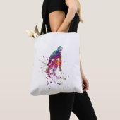 watercolor skier トートバッグ (クローズアップ)