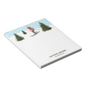 Watercolor Skier Woman In Winter Ski Instructor ノートパッド (アングル)