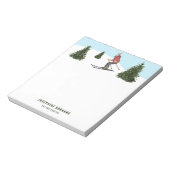 Watercolor Skier Woman In Winter Ski Instructor ノートパッド (回転)