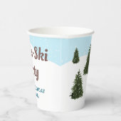 Watercolor Skiing On The Slopes Après-Ski Birthday 紙コップ (右)