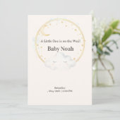 Watercolor Sleeping Cloud Baby Shower Invitation M 招待状 (スタンド正面)