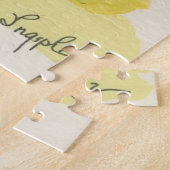 Watercolor Sleeping Dog on Red Doghouse Art ジグソーパズル (側面)